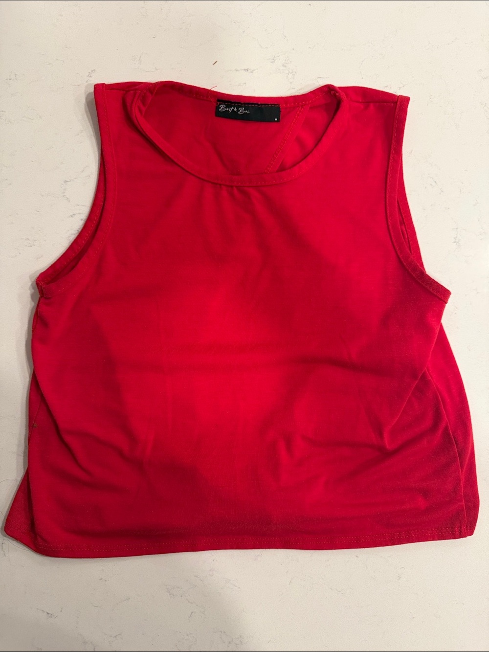Brit& Bri Red Sleeveless Crop Tank Top
